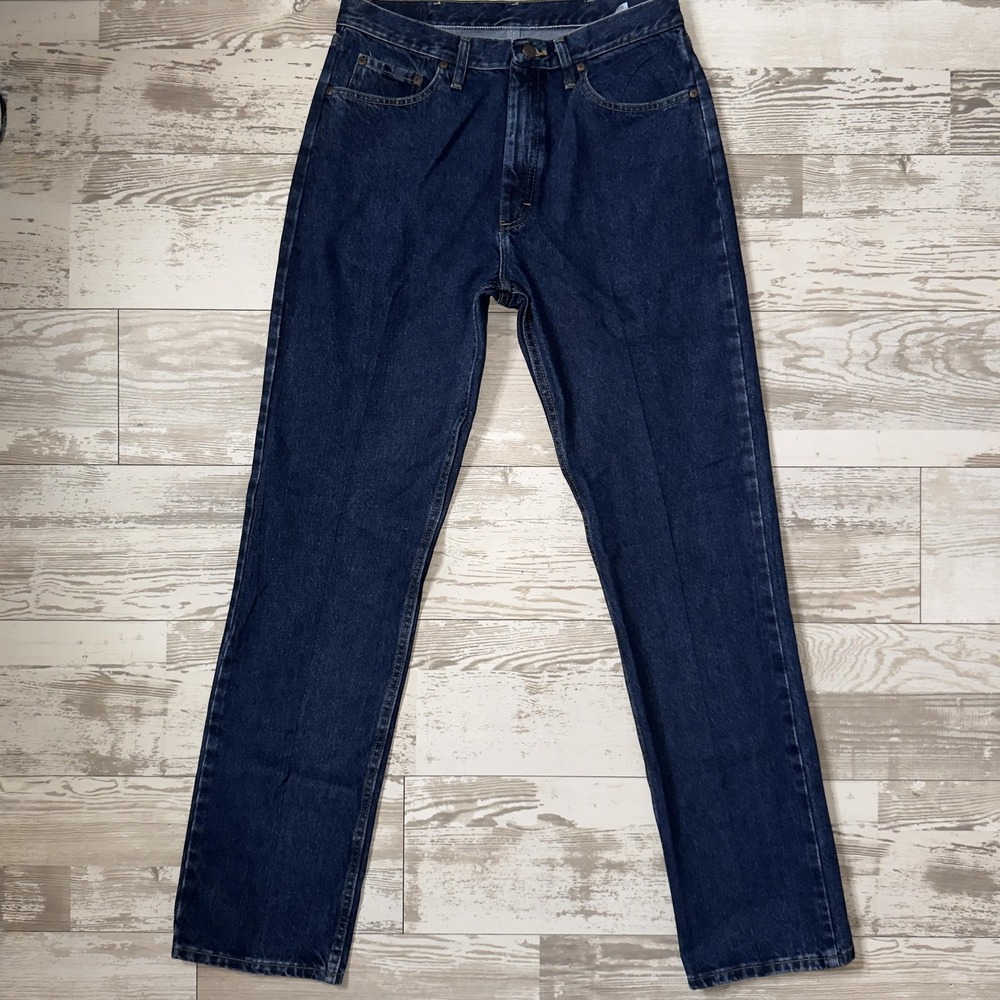Wrangler Jeans Mens 34x34 Blue Dark Wash Regular Fit Straight Leg Denim Pants